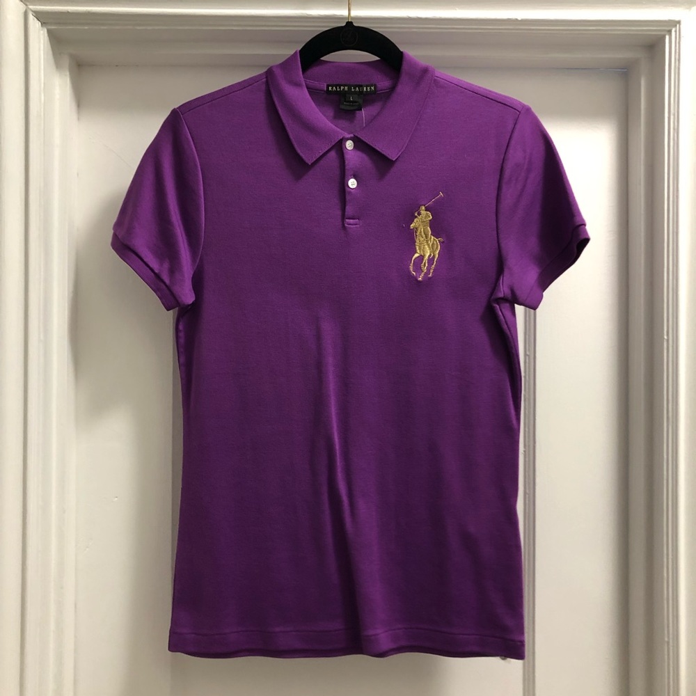 Ralph Lauren Women’s Polo Purple w/ Gold Logo